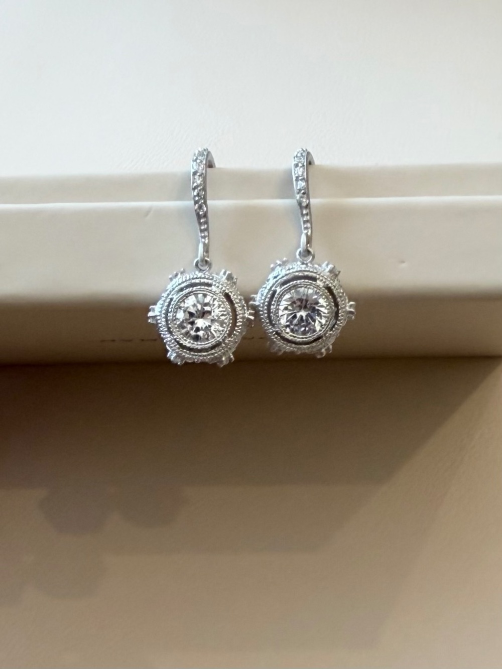 Freida Rothman Beautiful Round Drop Earrings - Sterling Silver 925 Matte Finish